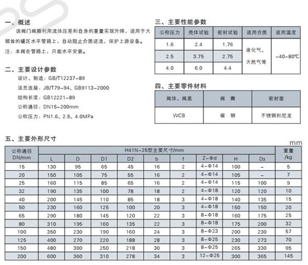 H41N升降式止回閥